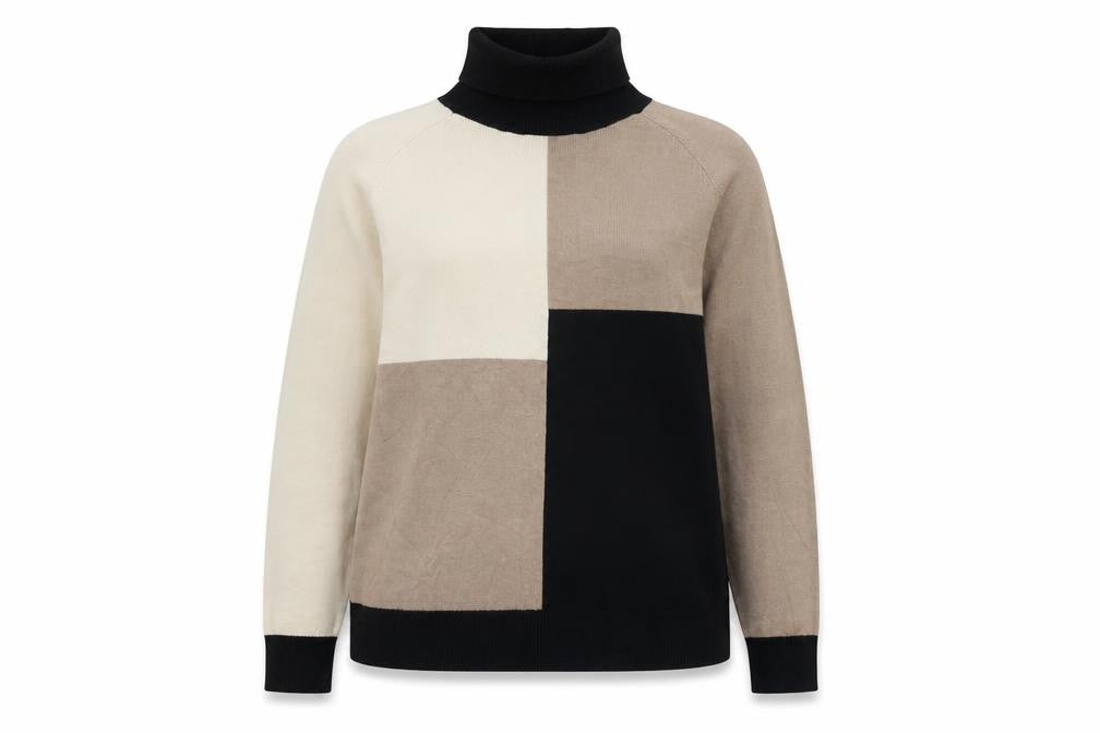 ET VOUS Womens Multicoloured Roll Neck Jumper Size 18