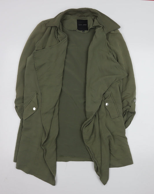 New Look Women’s Green Long Trench Coat Size 12 Lightweight