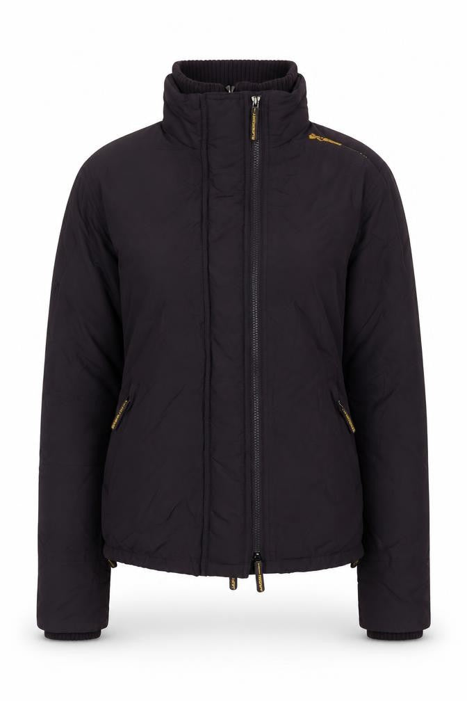 Superdry Women Brown L Short Puffer Jacket Logo Zip Lined