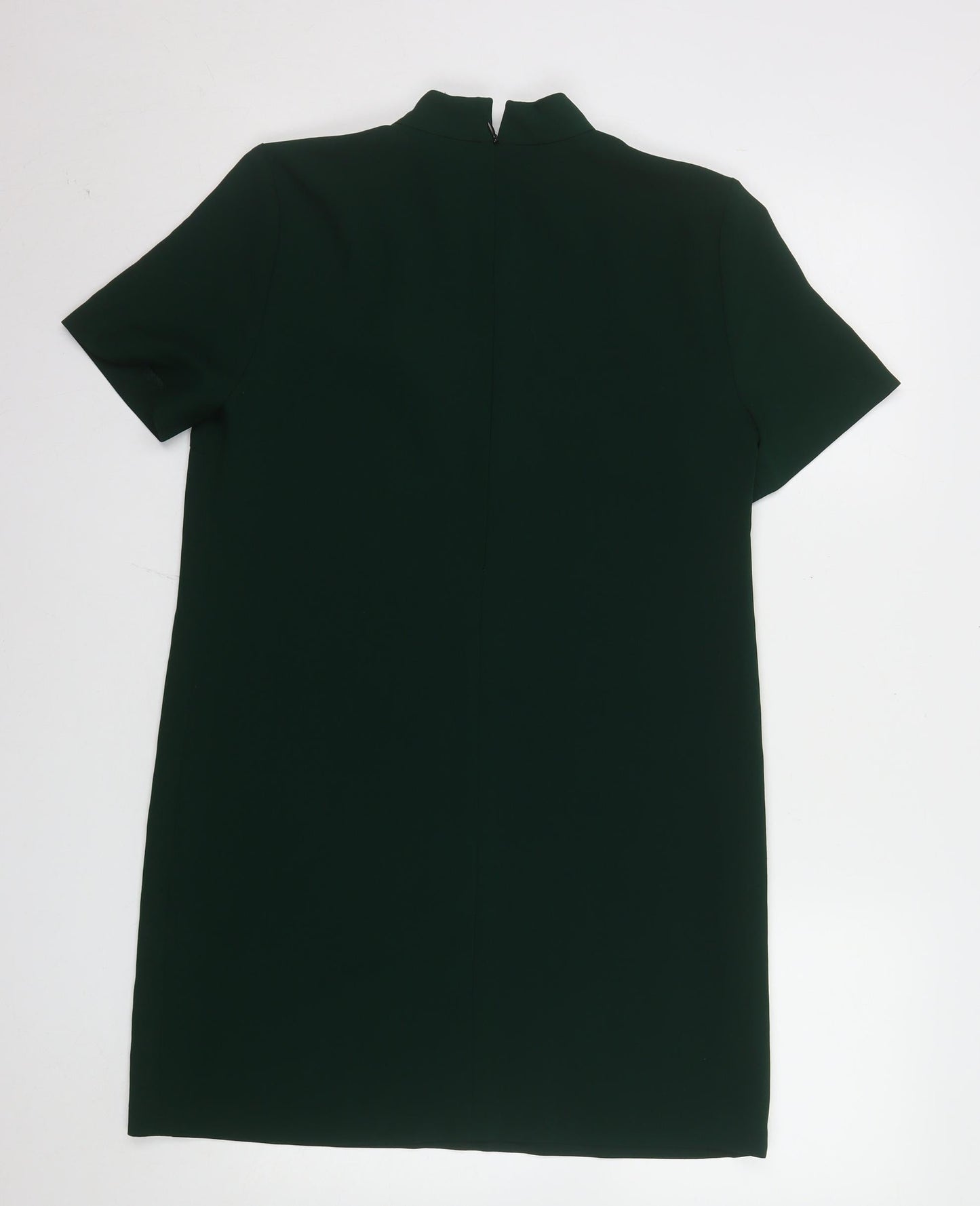 Zara Woman Green Short Sleeve High Neck Shift Dress Size S