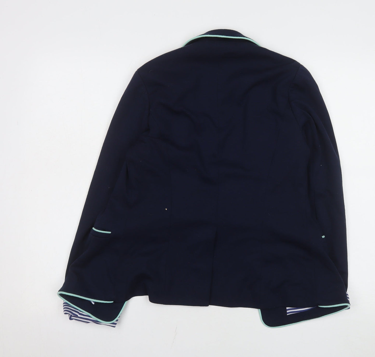 Yumi Women Navy Blue Blazer Jacket UK 10 Tailored Single Breasted Lined