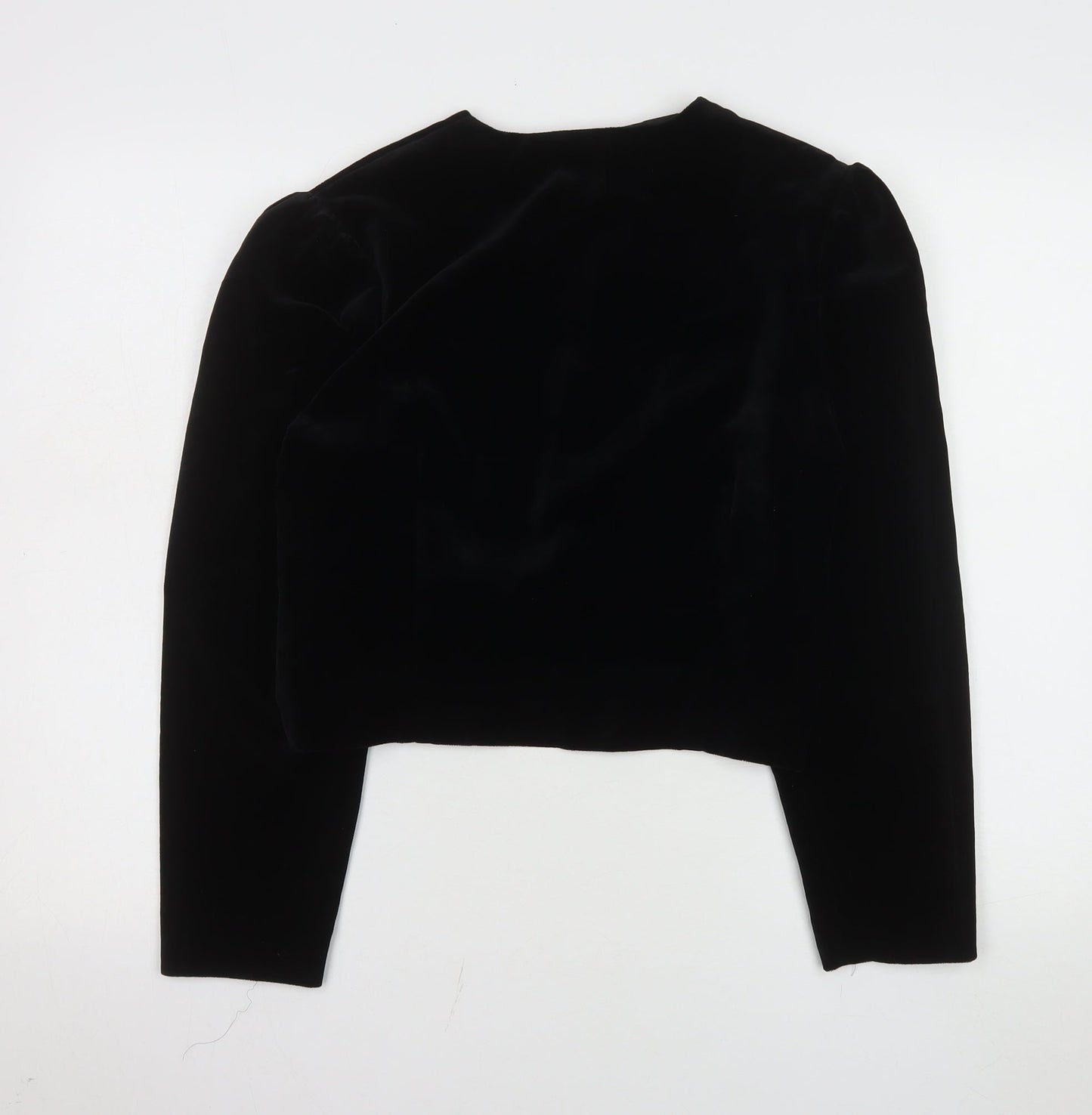 Début Women's Black Velvet Cropped Suit Jacket Size 10