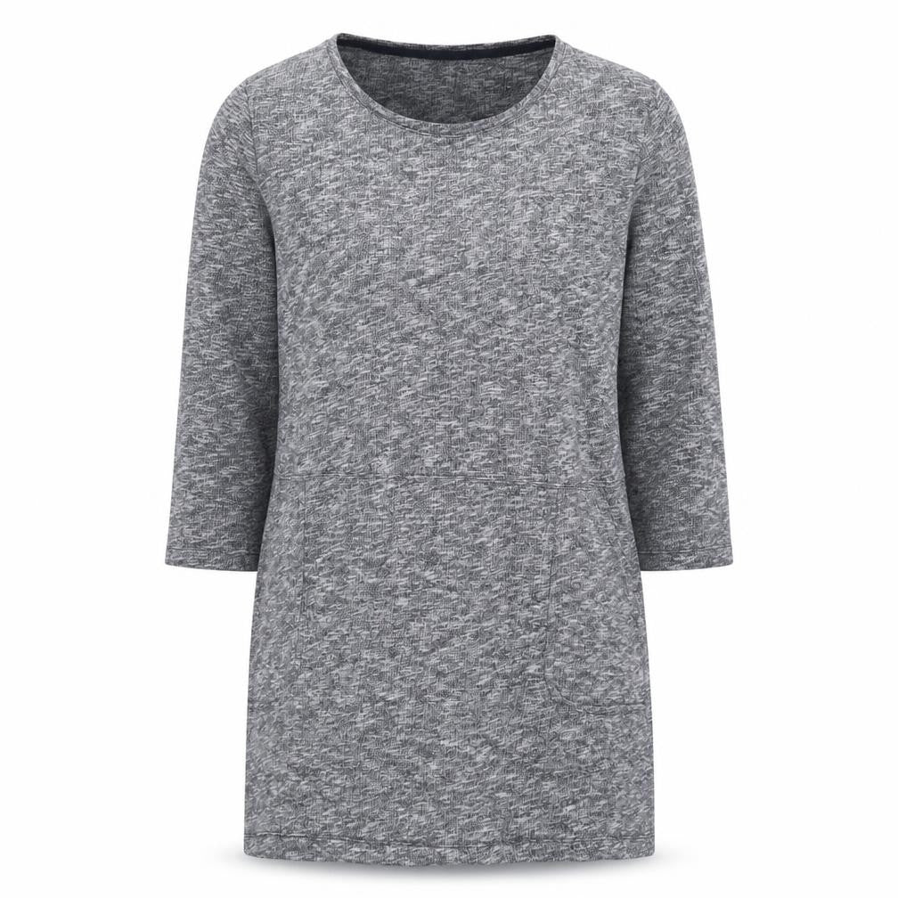 Tu Women Grey Cotton Shift Dress Size 16 Casual 3/4 Sleeve