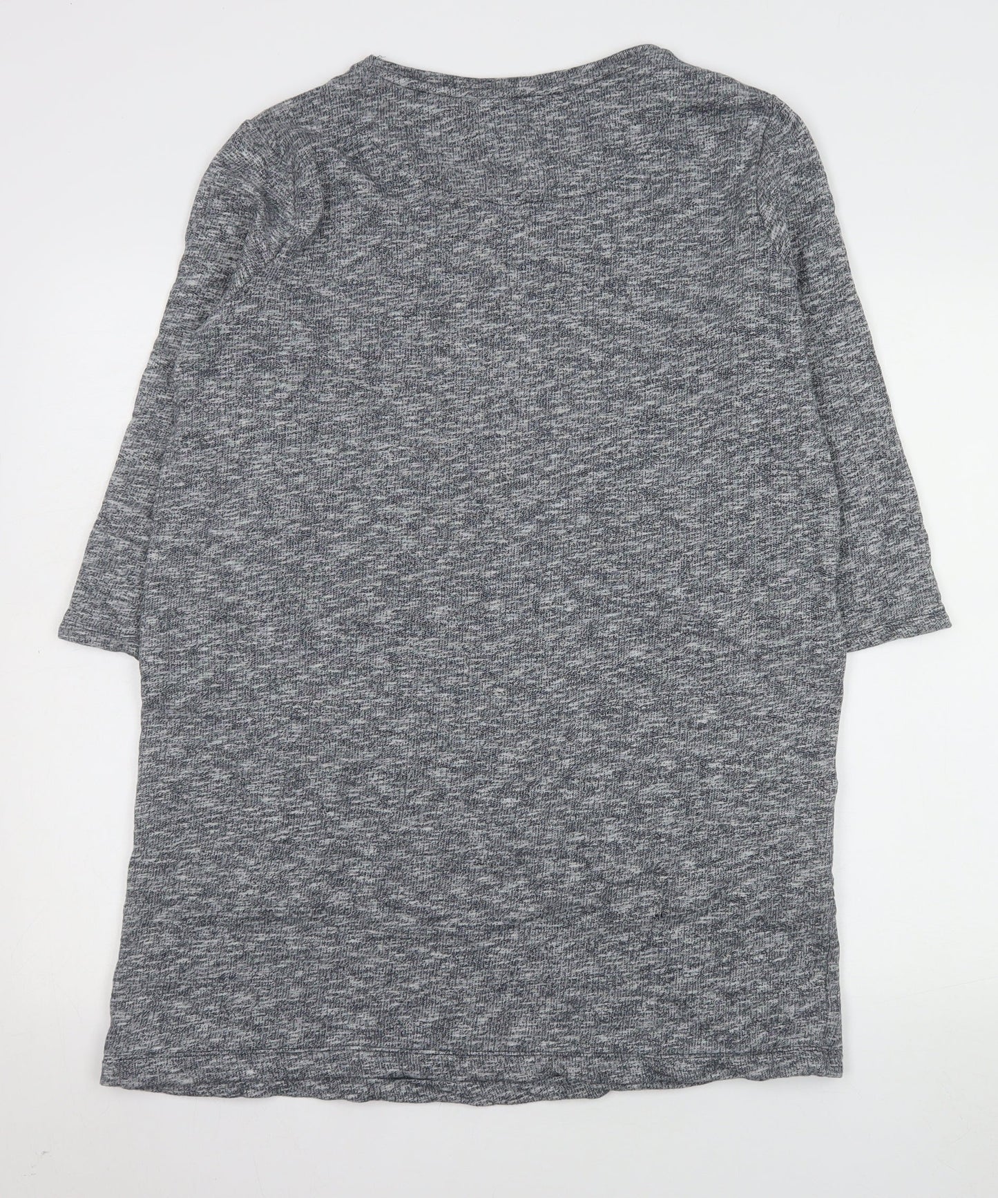 Tu Women Grey Cotton Shift Dress Size 16 Casual 3/4 Sleeve