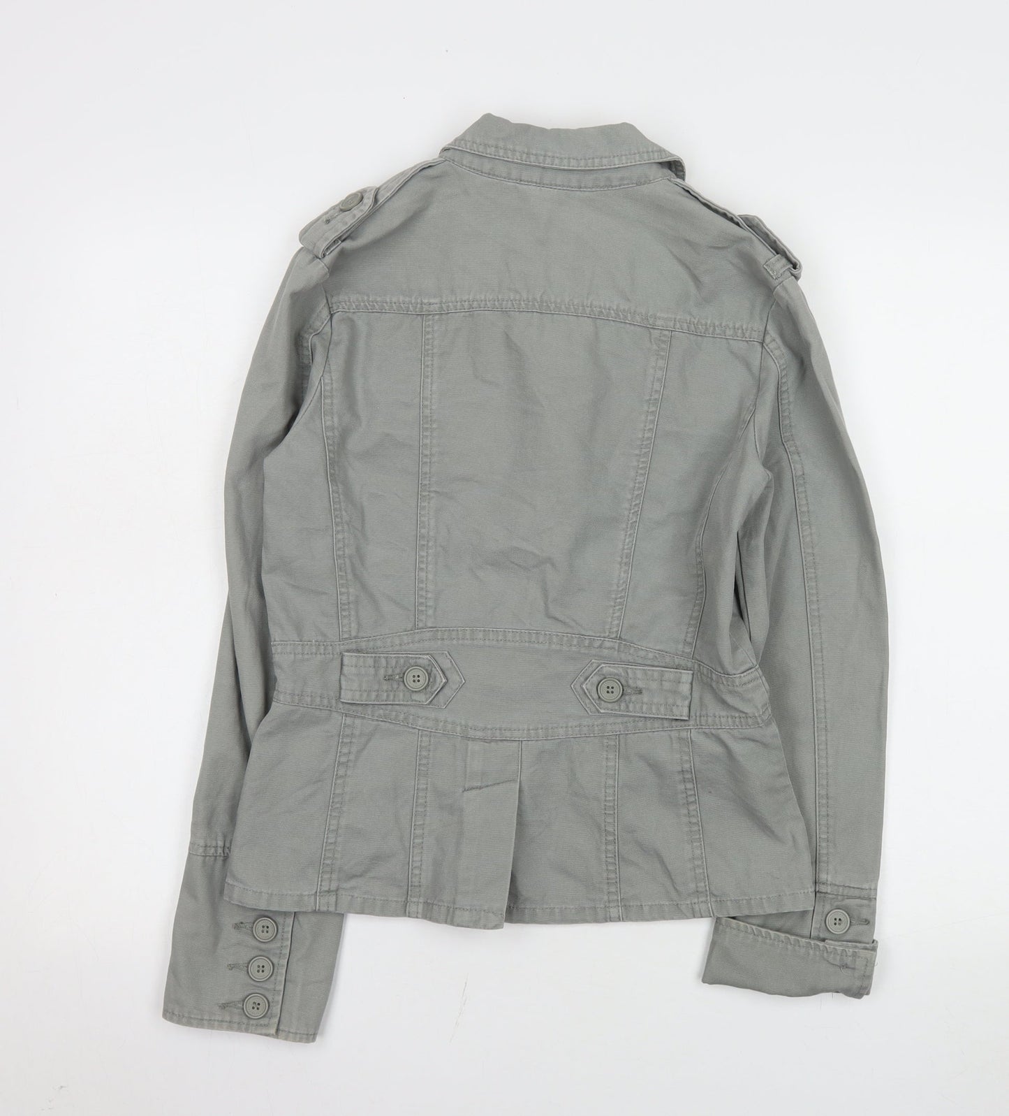 Designers at Debenhams Womens Grey Cotton Military Jacket Size 10