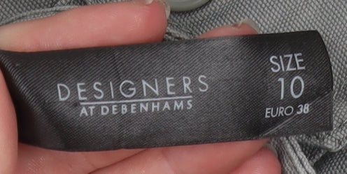 Designers at Debenhams Womens Grey Cotton Military Jacket Size 10