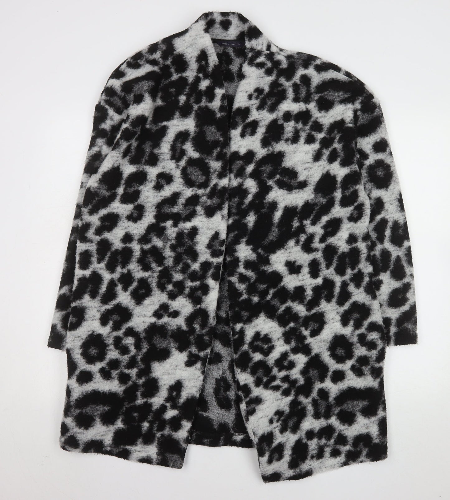 Marks and Spencer Women's Black Mix Animal Print Coatigan Size 16