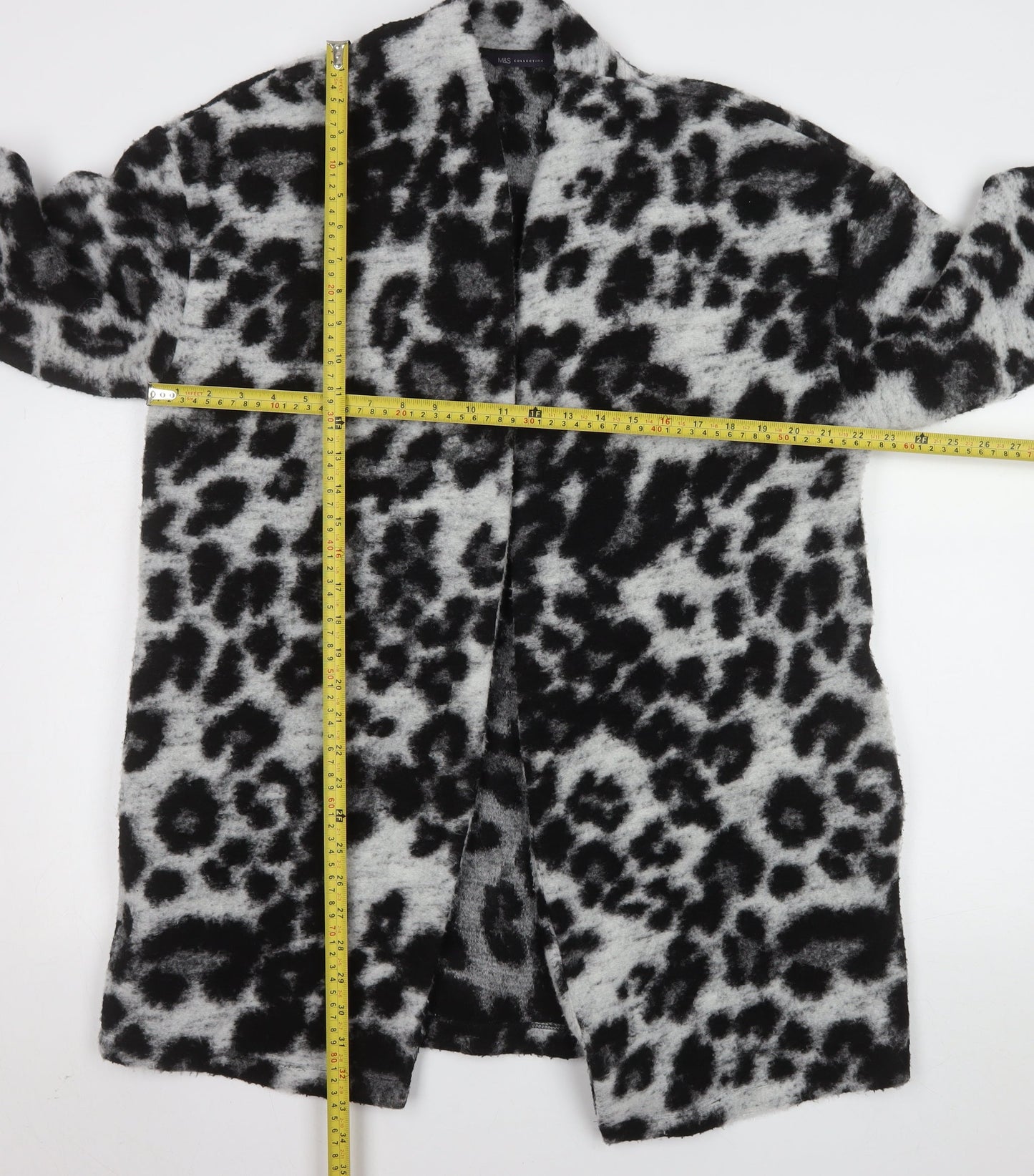 Marks and Spencer Women's Black Mix Animal Print Coatigan Size 16