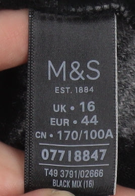 Marks and Spencer Women's Black Mix Animal Print Coatigan Size 16