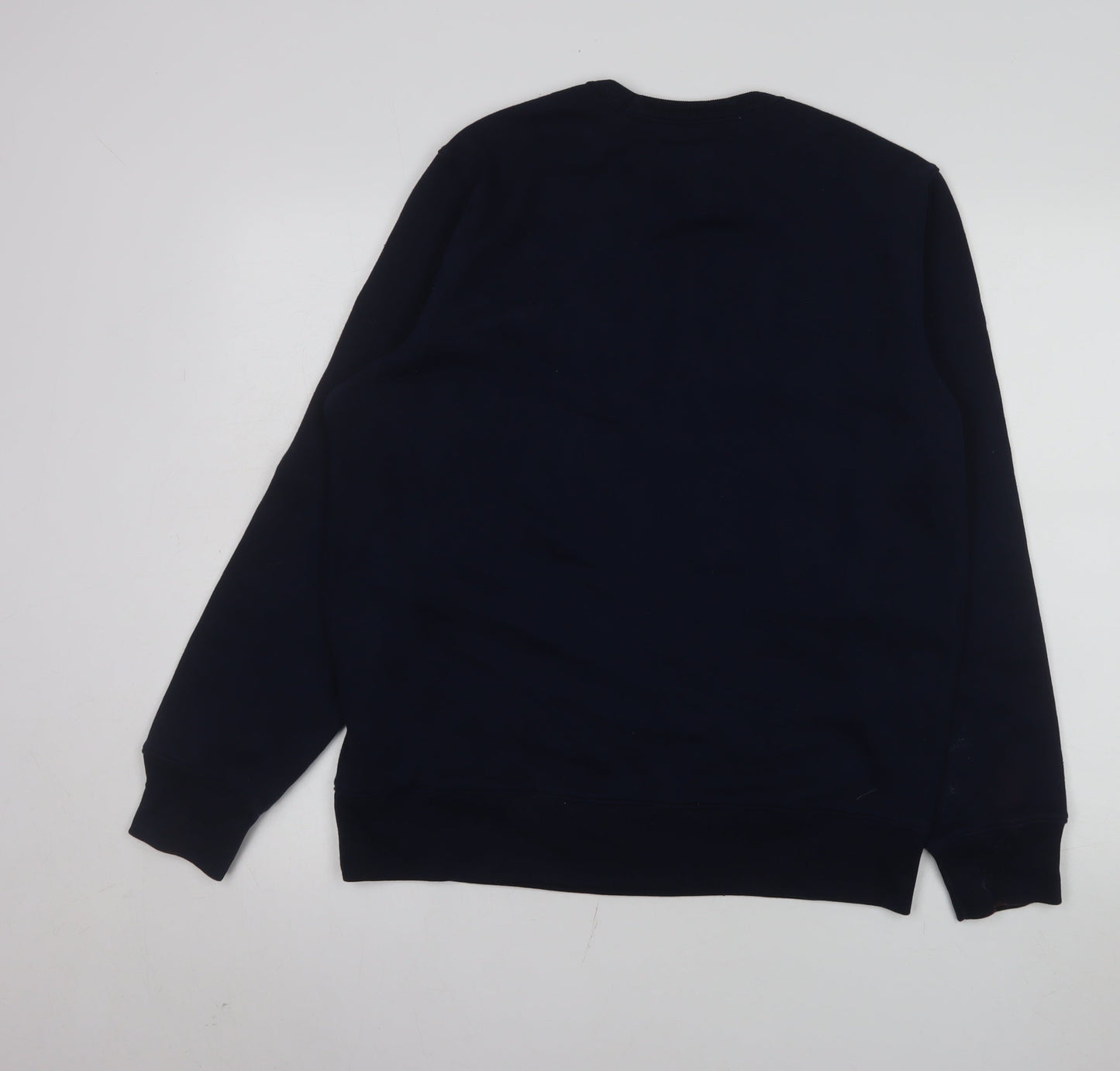 Hollister Men's Blue Logo Crew Neck Fleece Sweatshirt Medium