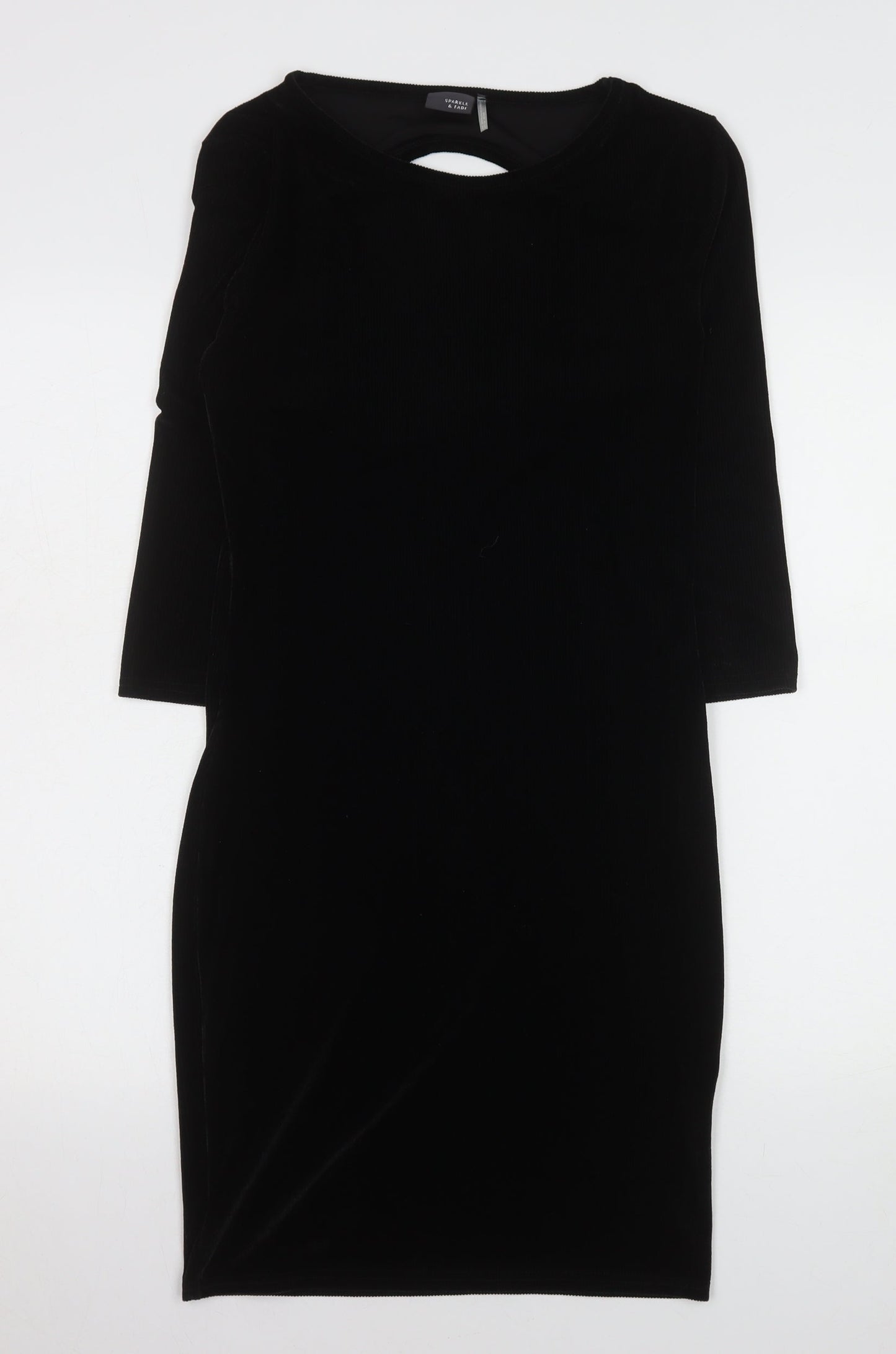 Sparkle & Fade Women’s Black Velvet Bodycon Dress M