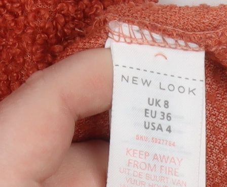 New Look Women Orange UK 8 Bouclé Pullover Hoodie
