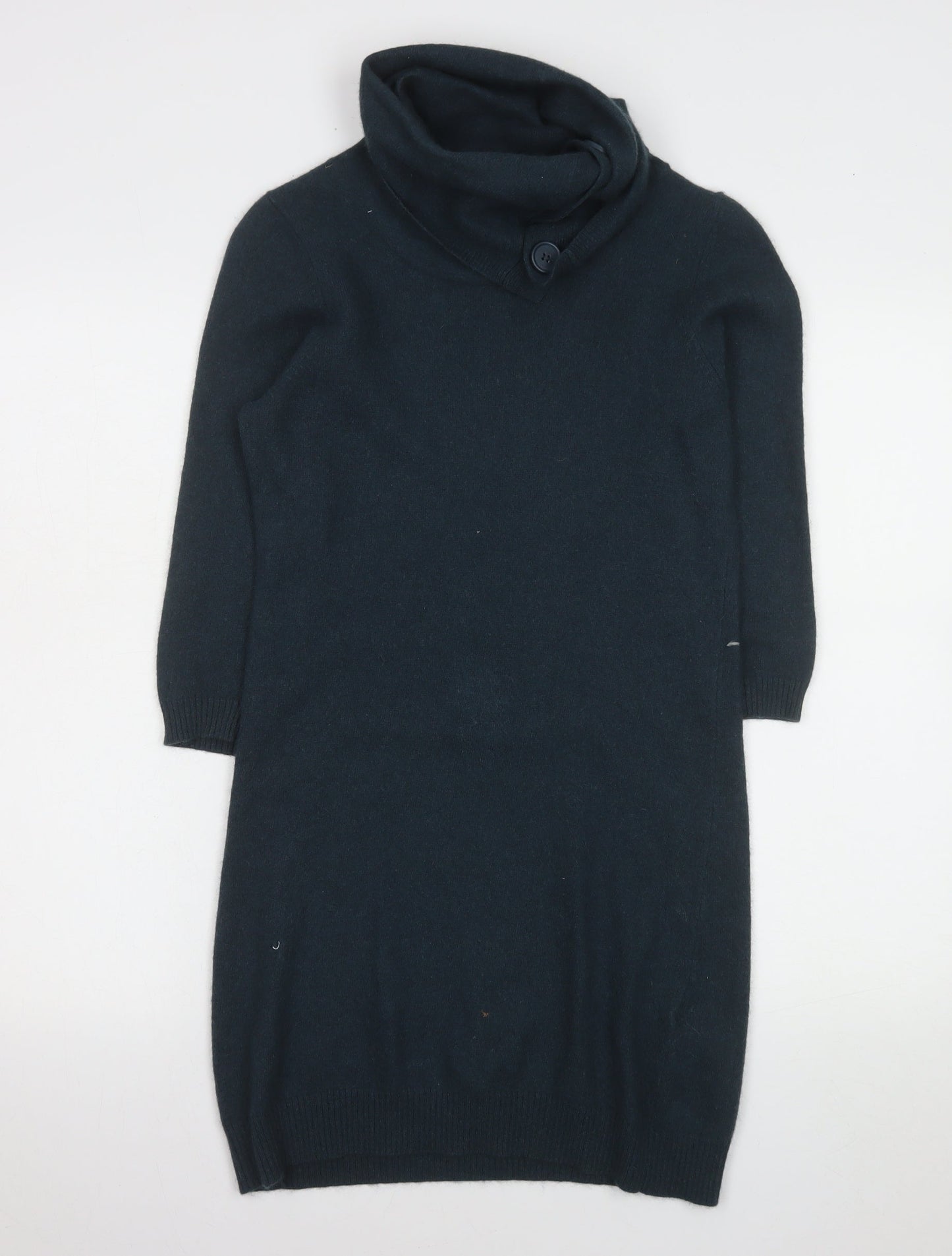 InWear Women's Black Angora Blend Cowl Neck Jumper Dress Size S