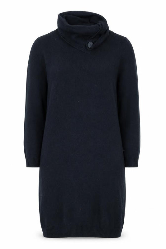 InWear Women's Black Angora Blend Cowl Neck Jumper Dress Size S