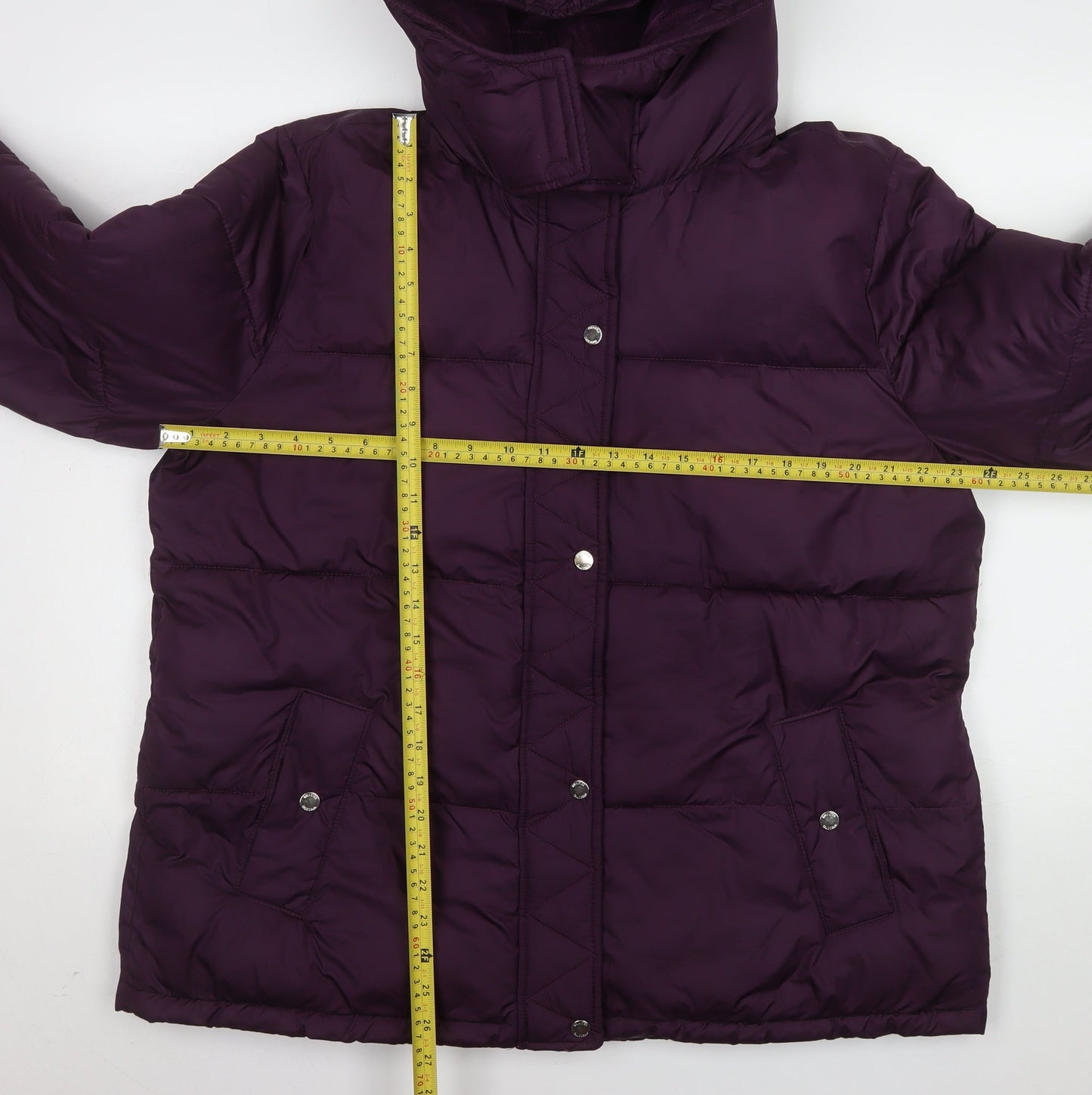 Hollister Womens Purple 2XL Puffer Jacket Hooded Mid-Length Winter Coat