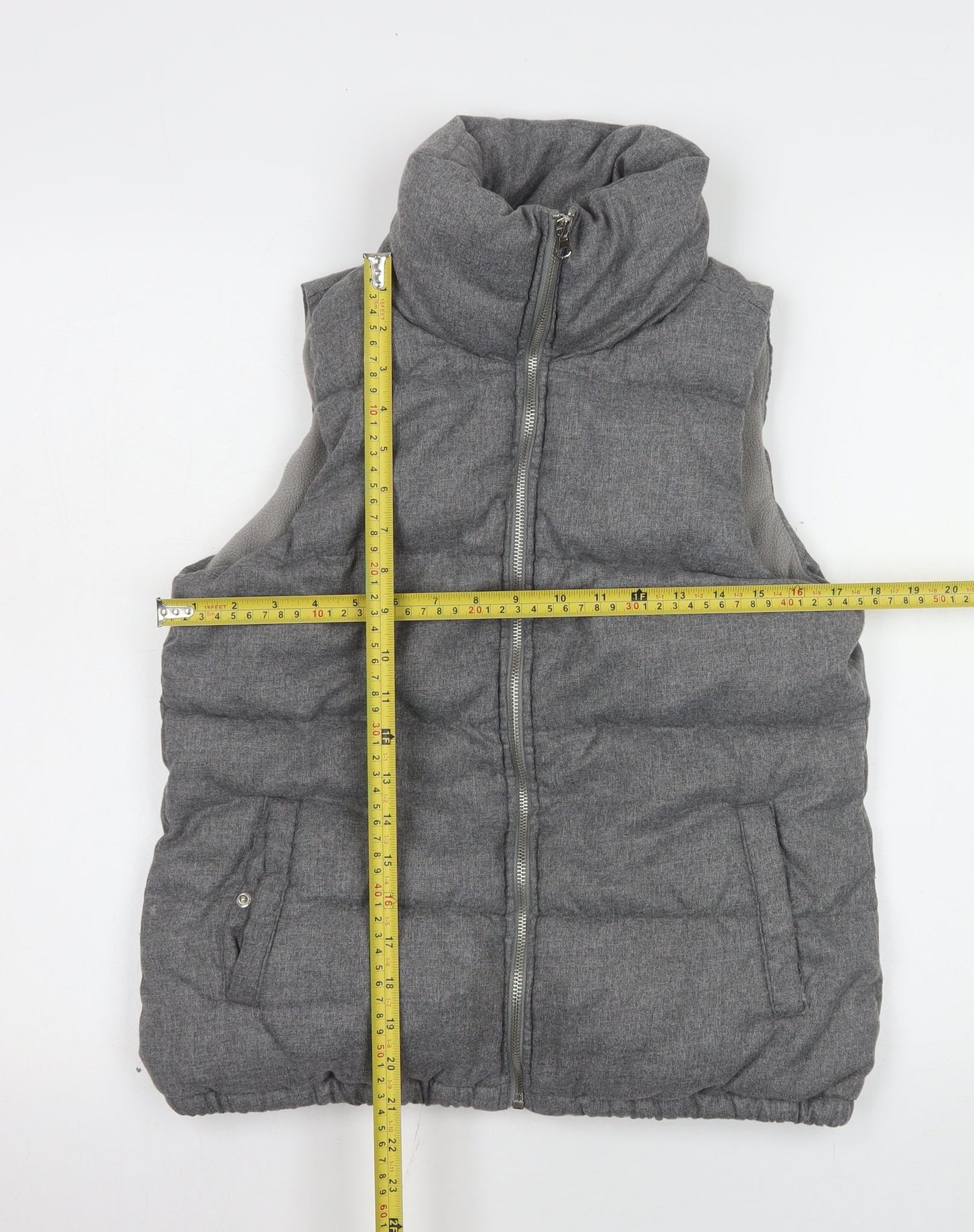 Old Navy Men's Grey XS Puffer Bodywarmer Gilet Polyester Lined