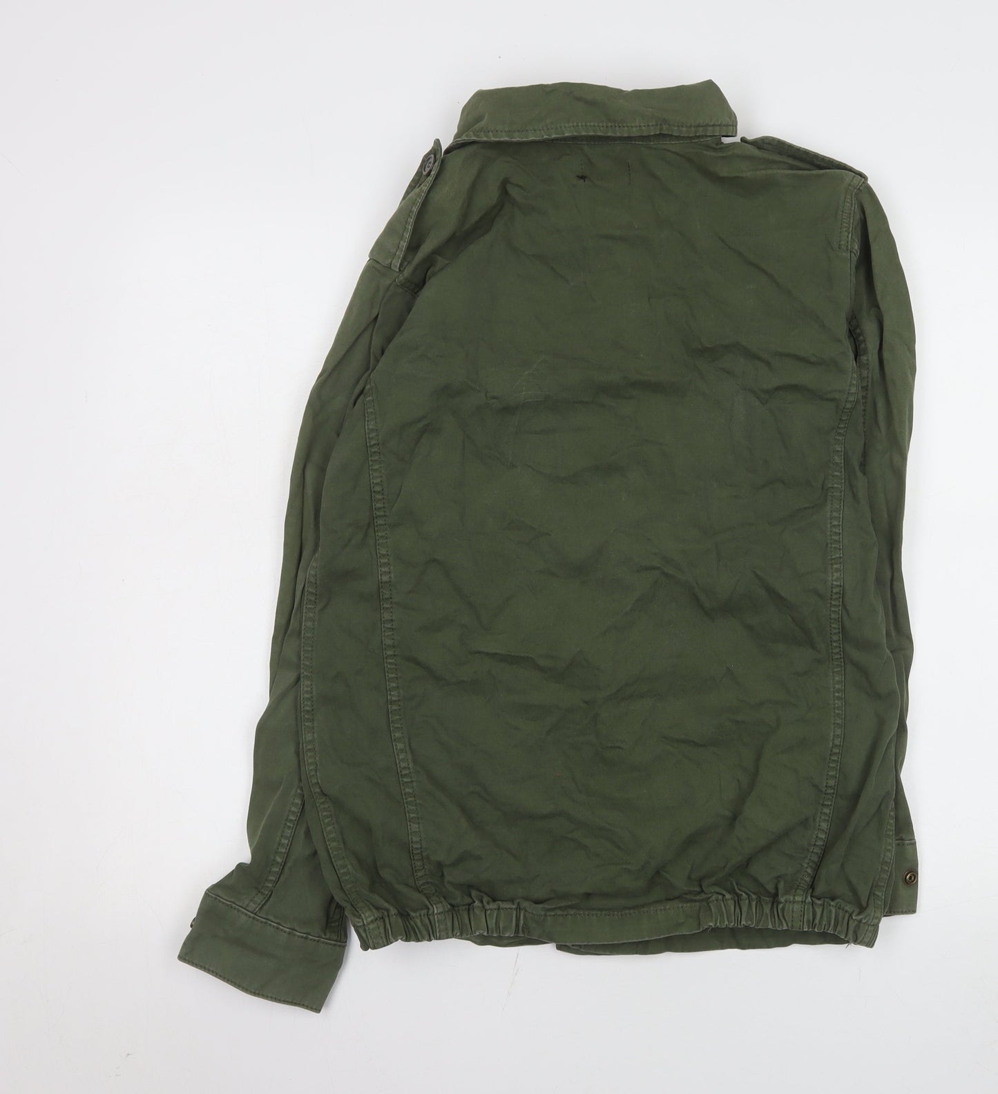 Topshop Womens Green Cotton Military Jacket Size 8