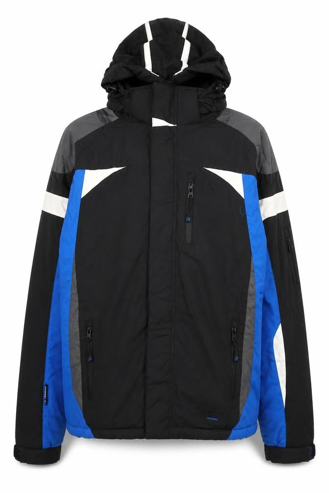 Parallel Extreme Men's Black Blue S Waterproof Skiing Jacket Hooded
