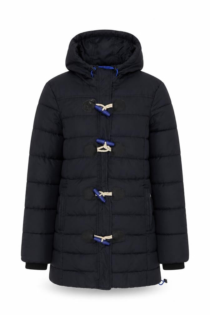 Superdry Women's Black Hooded Duffle Puffer Jacket Size M