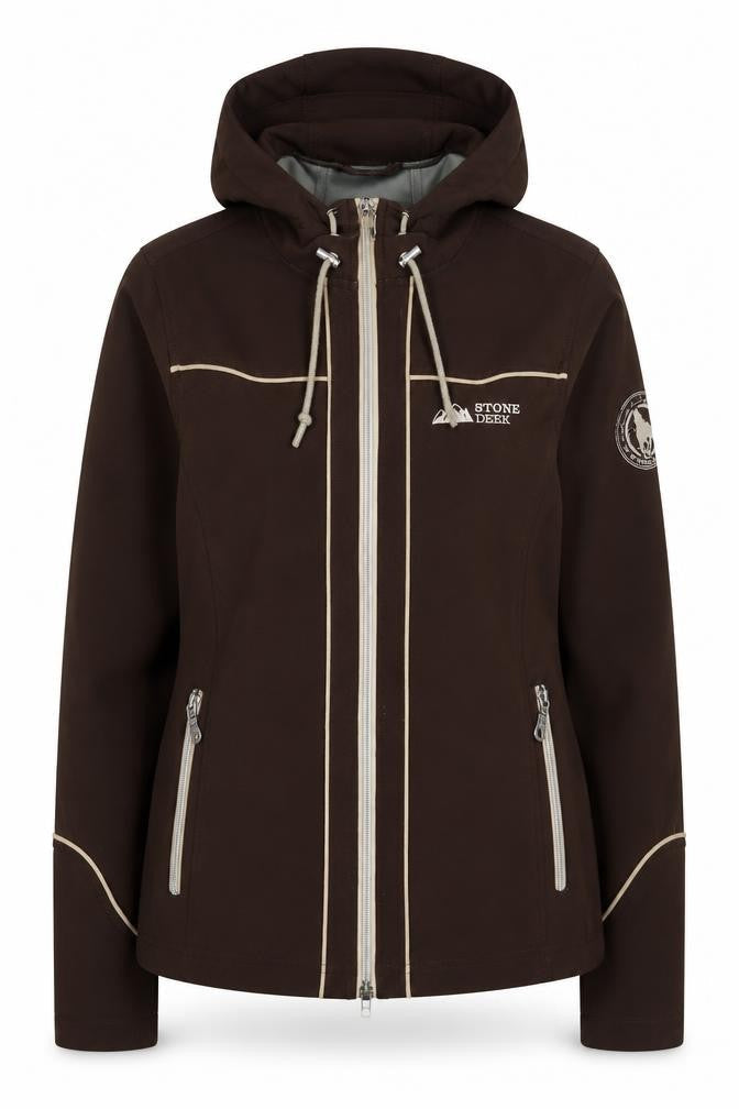 Stone Deek Women's Brown Softshell Hooded Jacket Size S