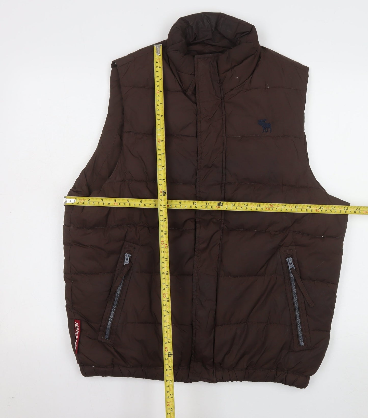 Abercrombie & Fitch Men’s Brown Puffer Waistcoat M Regular Fit
