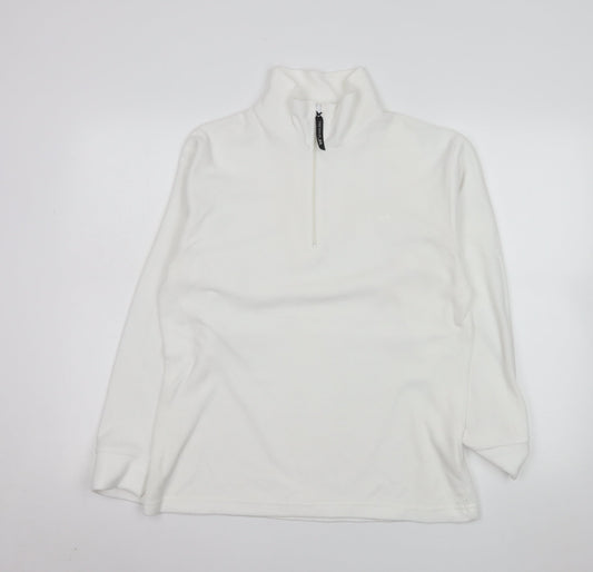 Trespass Women White Fleece 1/2 Zip Pullover Sweatshirt Size L
