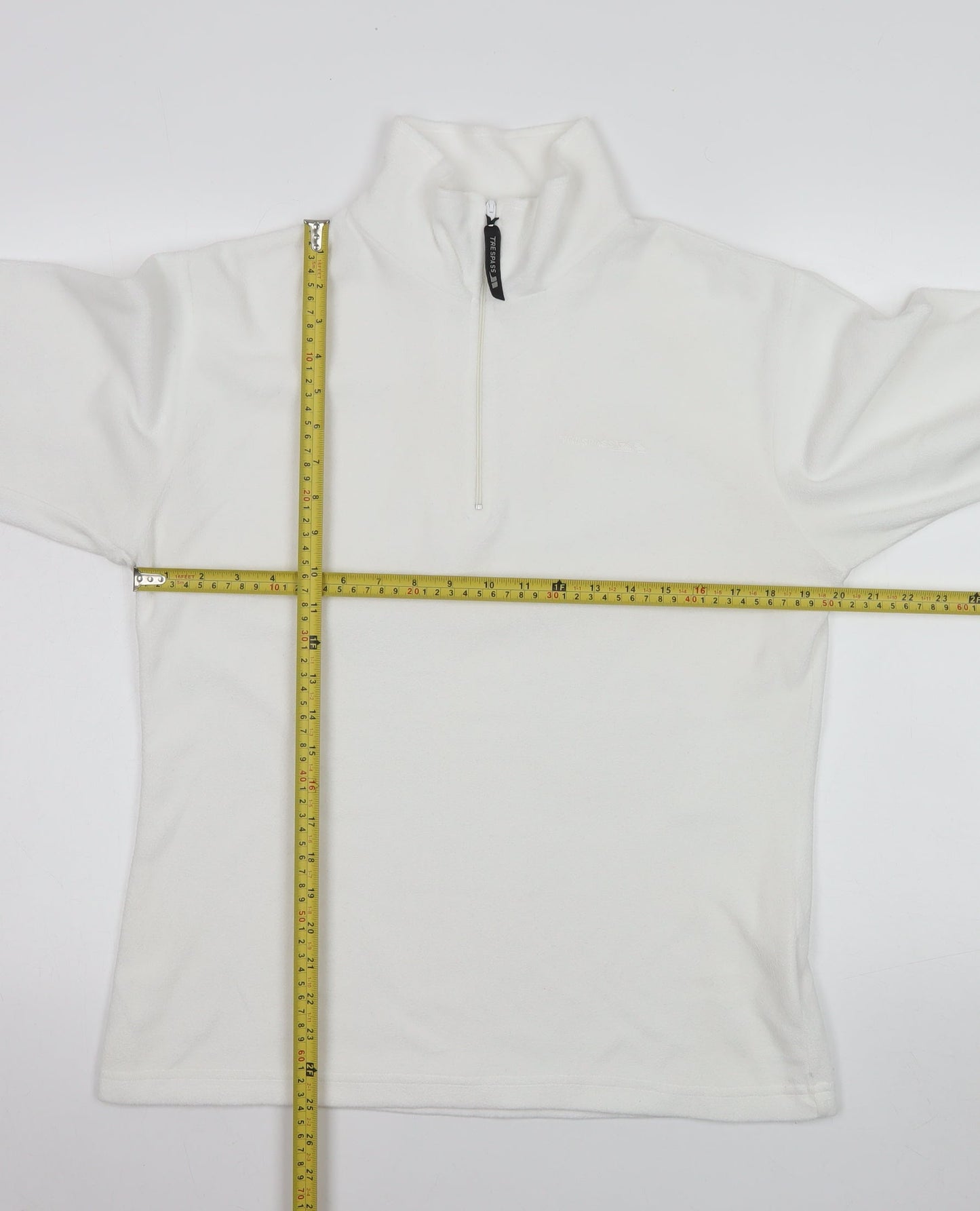 Trespass Women White Fleece 1/2 Zip Pullover Sweatshirt Size L