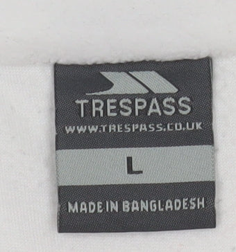 Trespass Women White Fleece 1/2 Zip Pullover Sweatshirt Size L