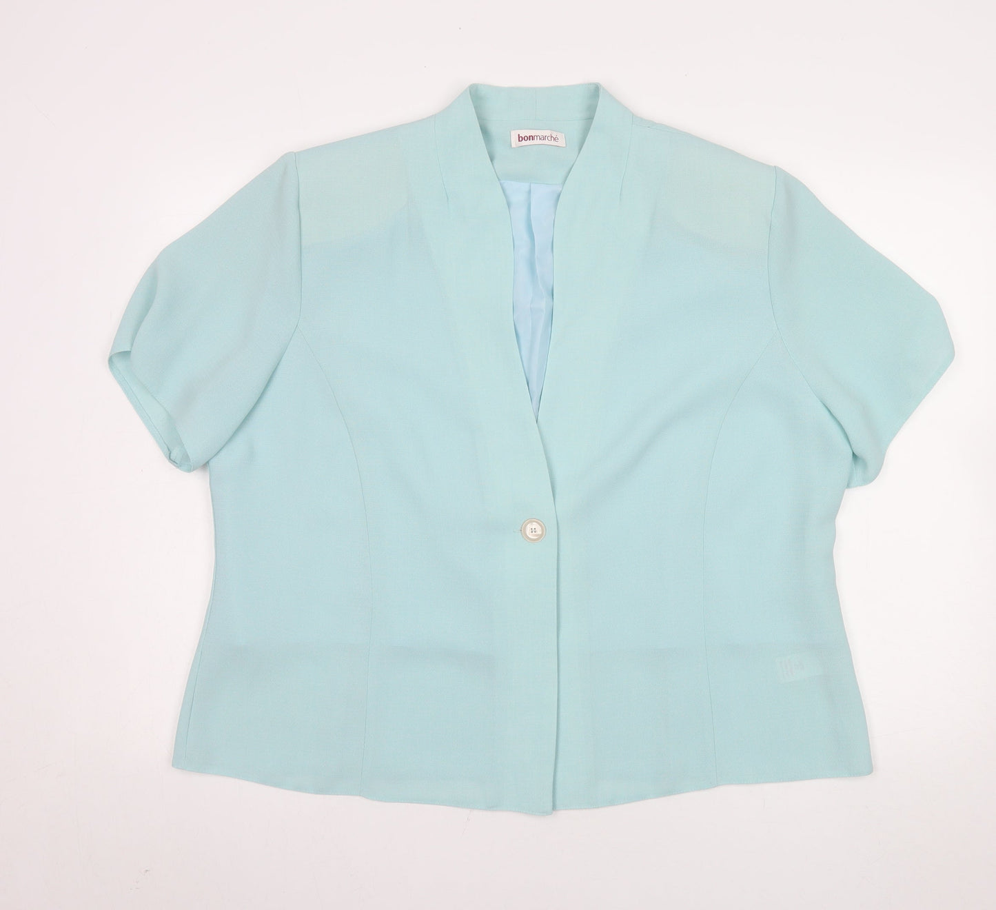 Bonmarché Women's Blue Short Sleeve Woven Blouse Size 22