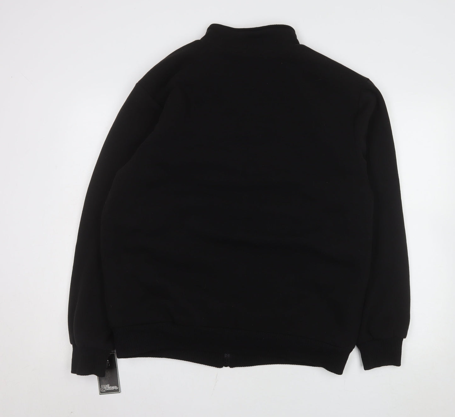 Elvor Men Black L Full Zip Fleece Lined Basic Jacket