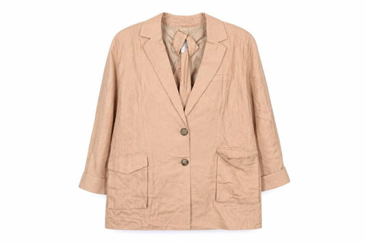 ASOS Women’s Beige Linen Blend Two-Button Blazer Size 28 Regular Fit