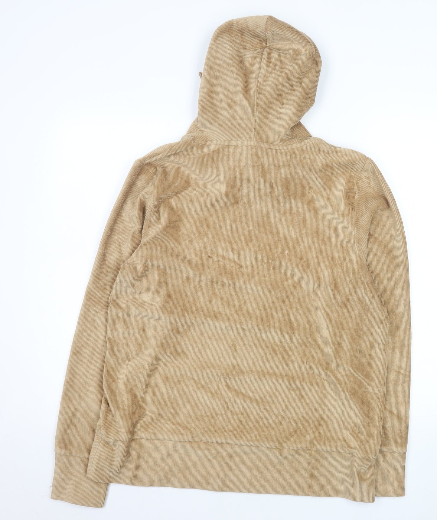 Cotton Traders Women Beige Pullover Hoodie Size 14 Corded Soft Warm Top