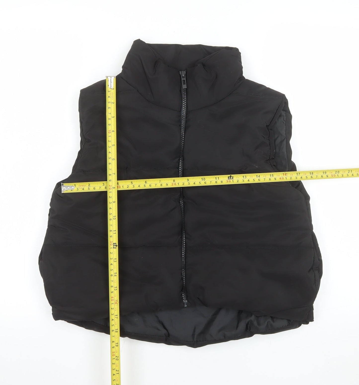 Rising Women's Black Polyester Puffer Waistcoat Size S