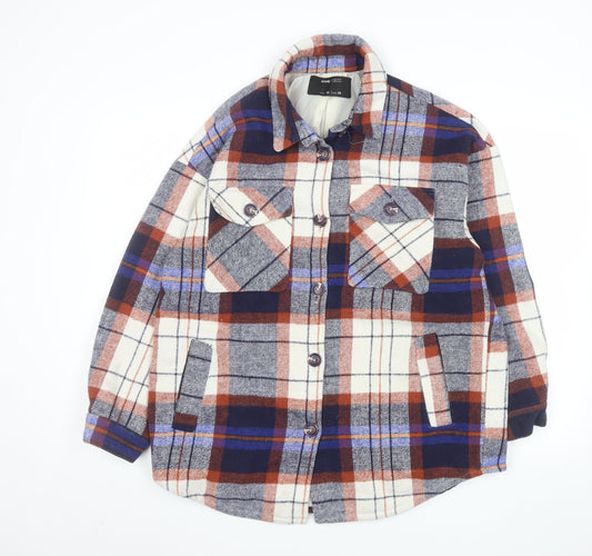 Sinsay Men's Multicoloured Plaid Flannel Jacket M