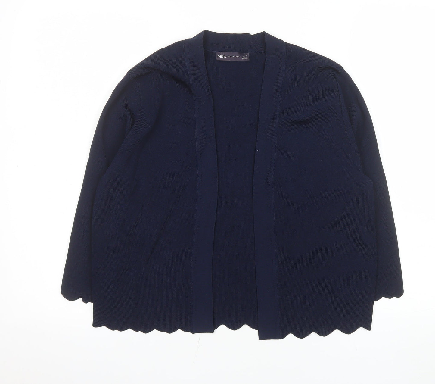 Marks and Spencer Women’s Blue Size 12 Open Front Long Sleeve Cardigan