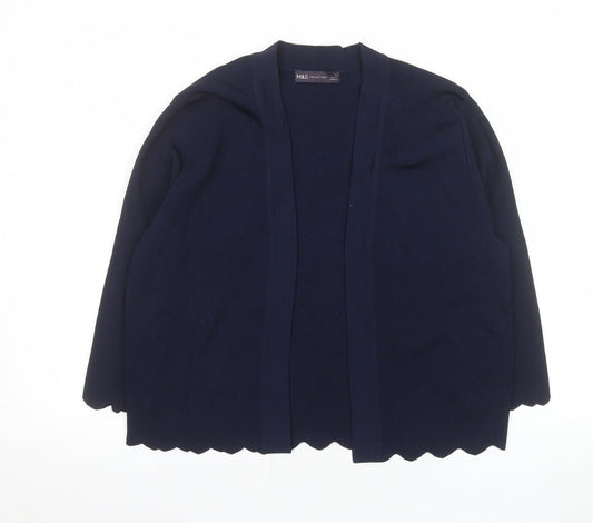 Marks and Spencer Women’s Blue Size 12 Open Front Long Sleeve Cardigan