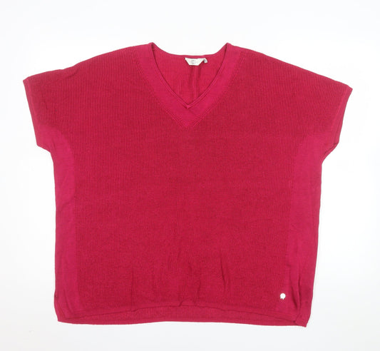 Country Casuals Women's Pink V-Neck Sleeveless Knit Jumper XL