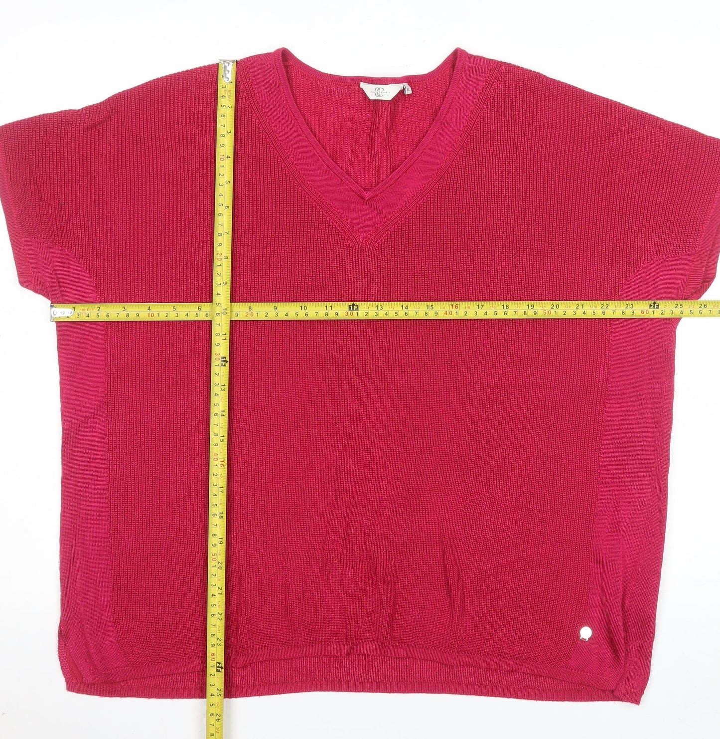 Country Casuals Women's Pink V-Neck Sleeveless Knit Jumper XL
