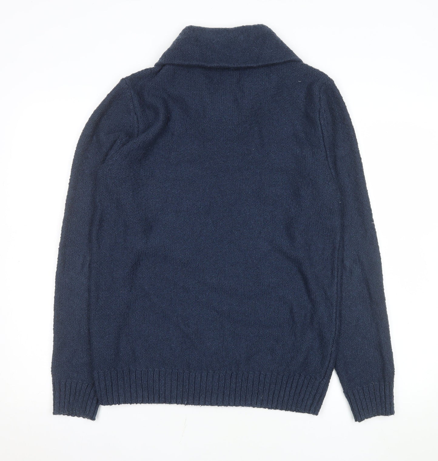 Abercrombie & Fitch Men’s Blue V-Neck Cotton Blend Pullover Jumper M