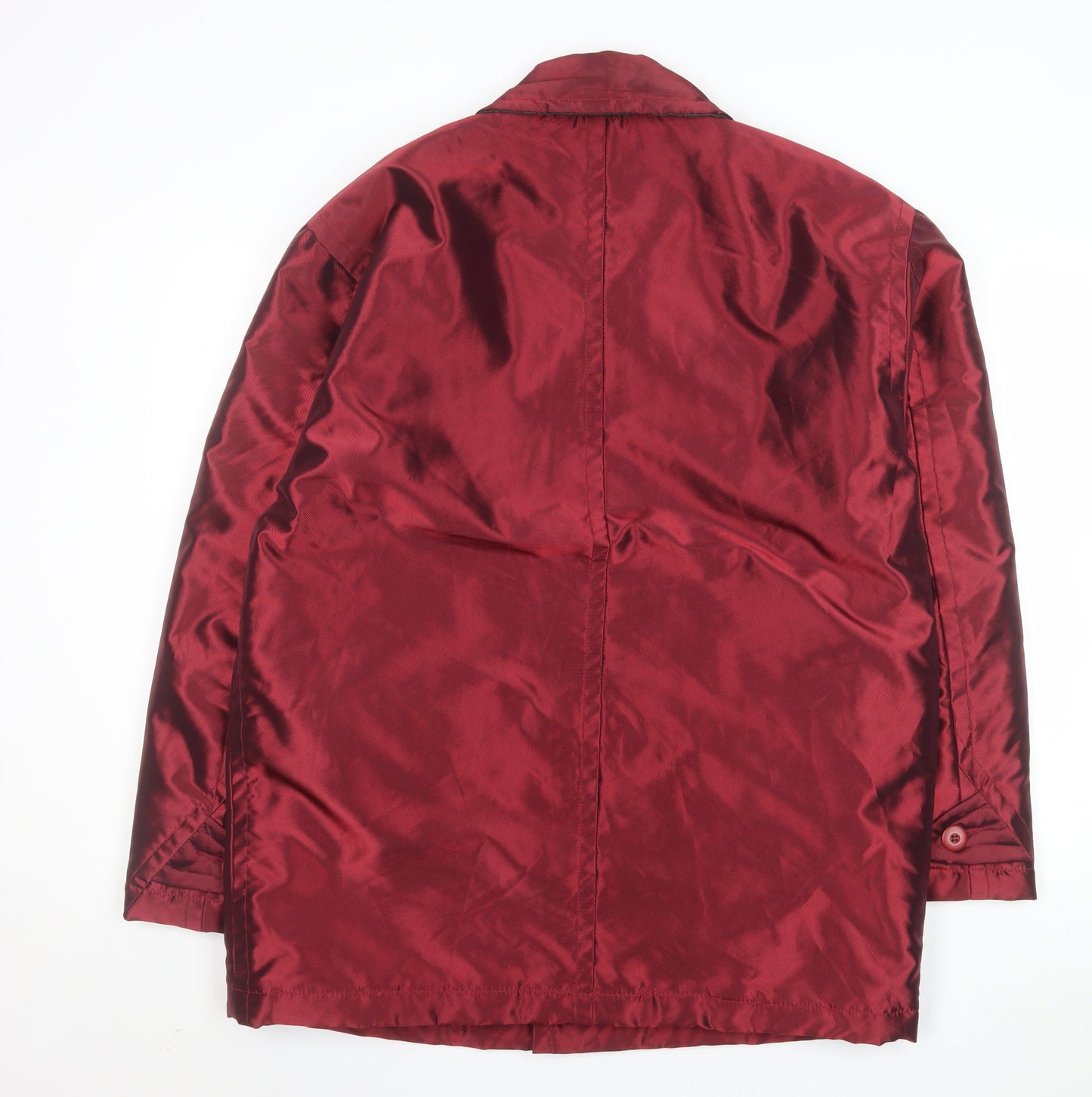 I.Q. Men's Red Mid-Length Button Overcoat Size S 38in Wool Lined