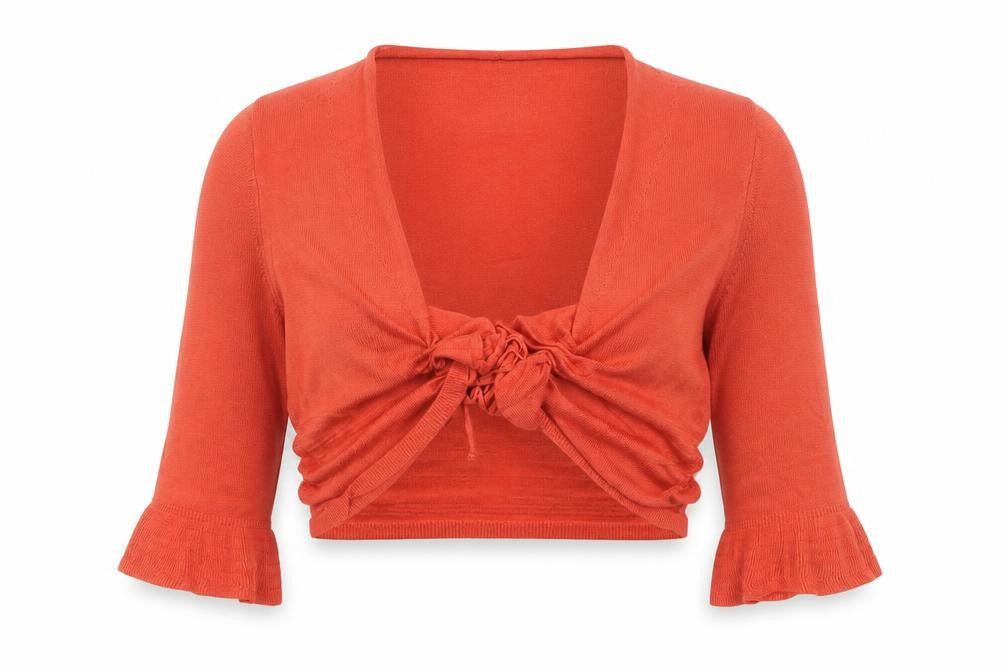 Marks & Spencer Per Una Women Red Cropped Tie Blouse Size 20