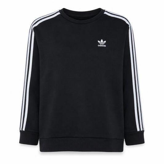 Adidas Womens Black Crew Neck Pullover Sweatshirt Size 14