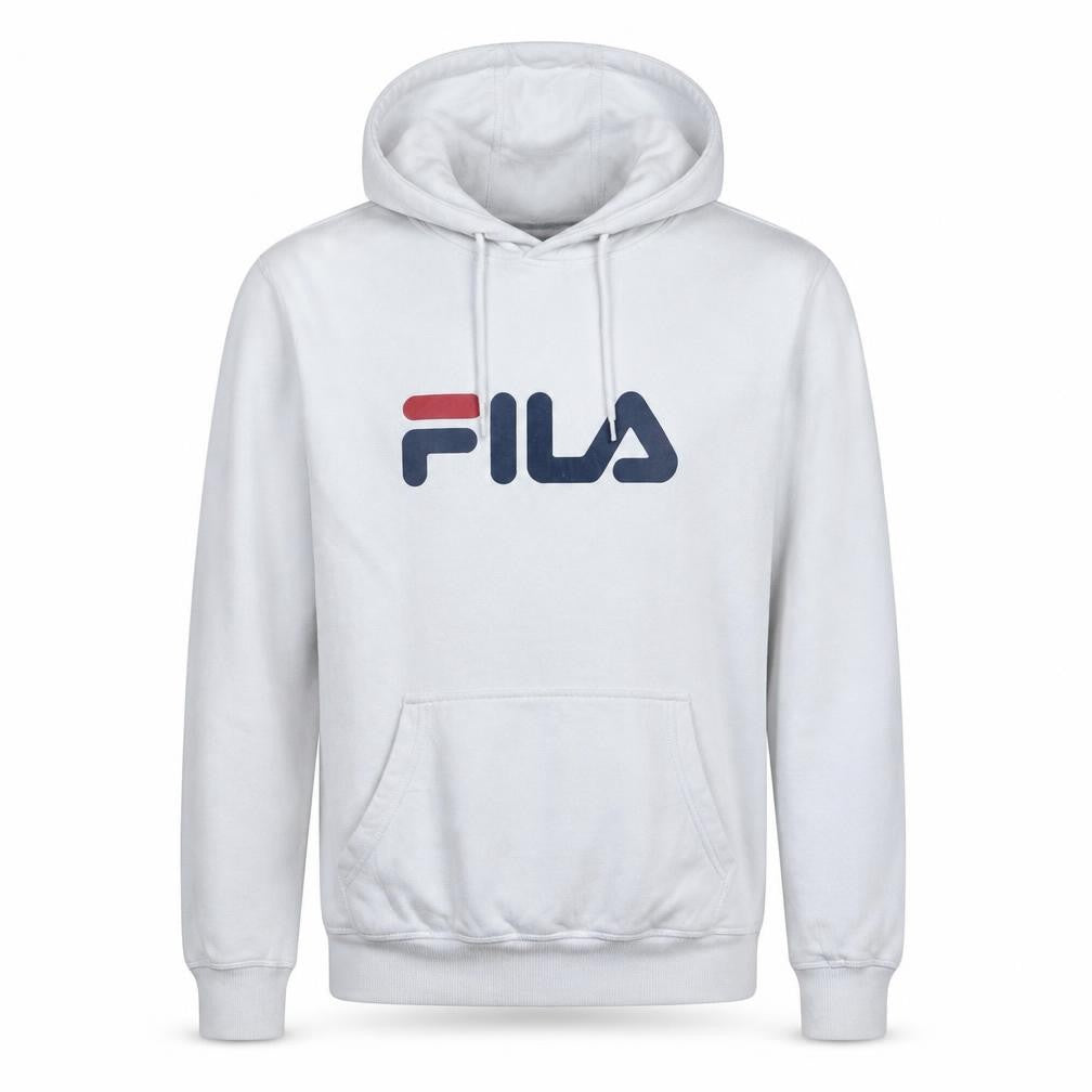 FILA Men's White Pullover Hoodie Small Regular Fit Fleece Activewear