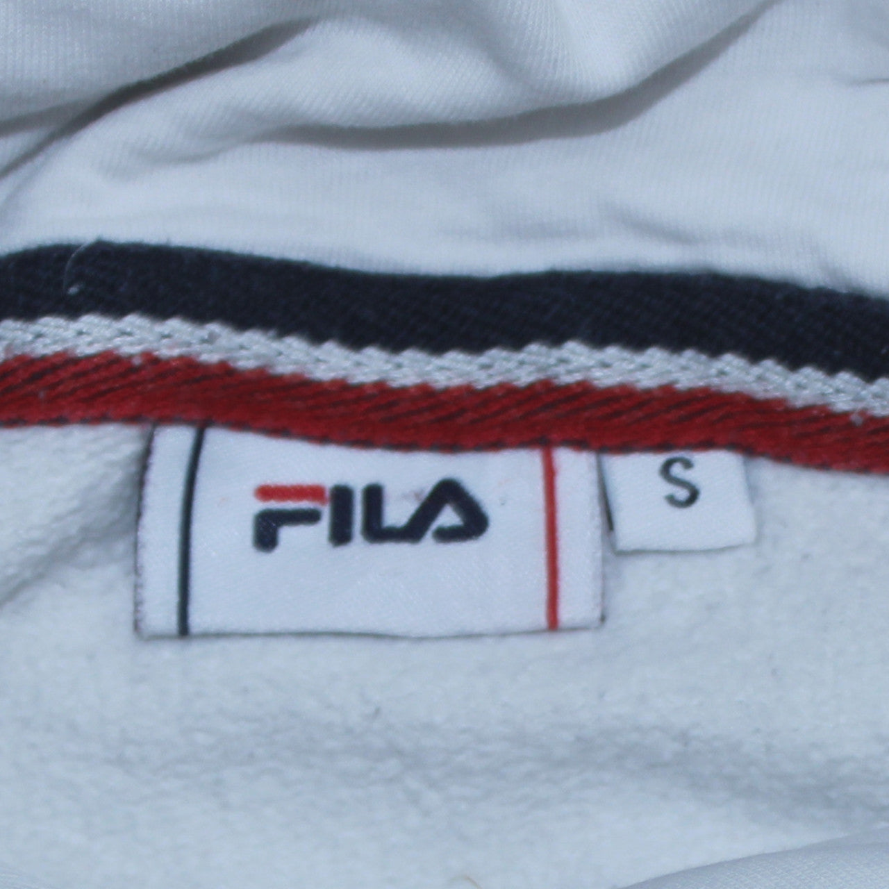 FILA Men's White Pullover Hoodie Small Regular Fit Fleece Activewear