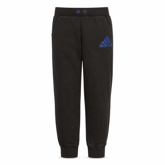 Front view of Adidas Men's Black Jogger Sweatpants S Fleece Tapered Fit