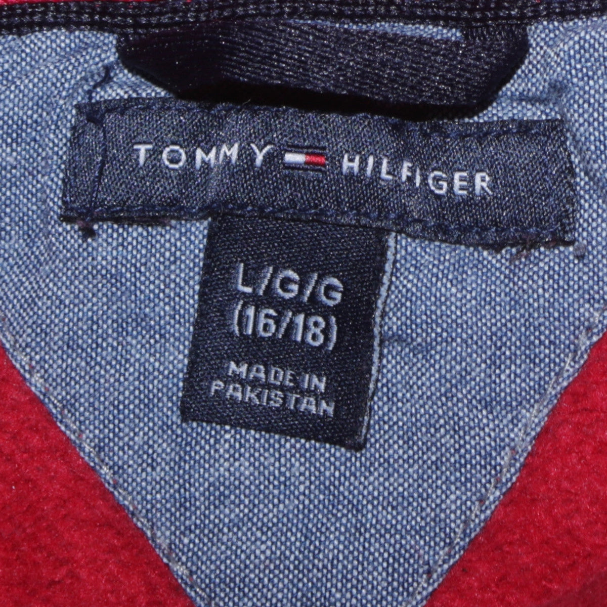 Tommy Hilfiger Boys Red Hoodie 16 Years Pullover Fleece Graphic Logo