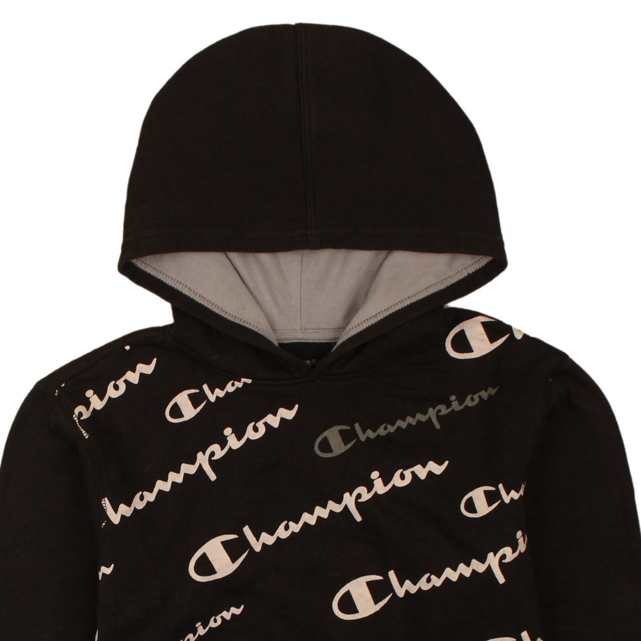 Champion Boys Black XL Pullover Fleece Hoodie with Logo Print