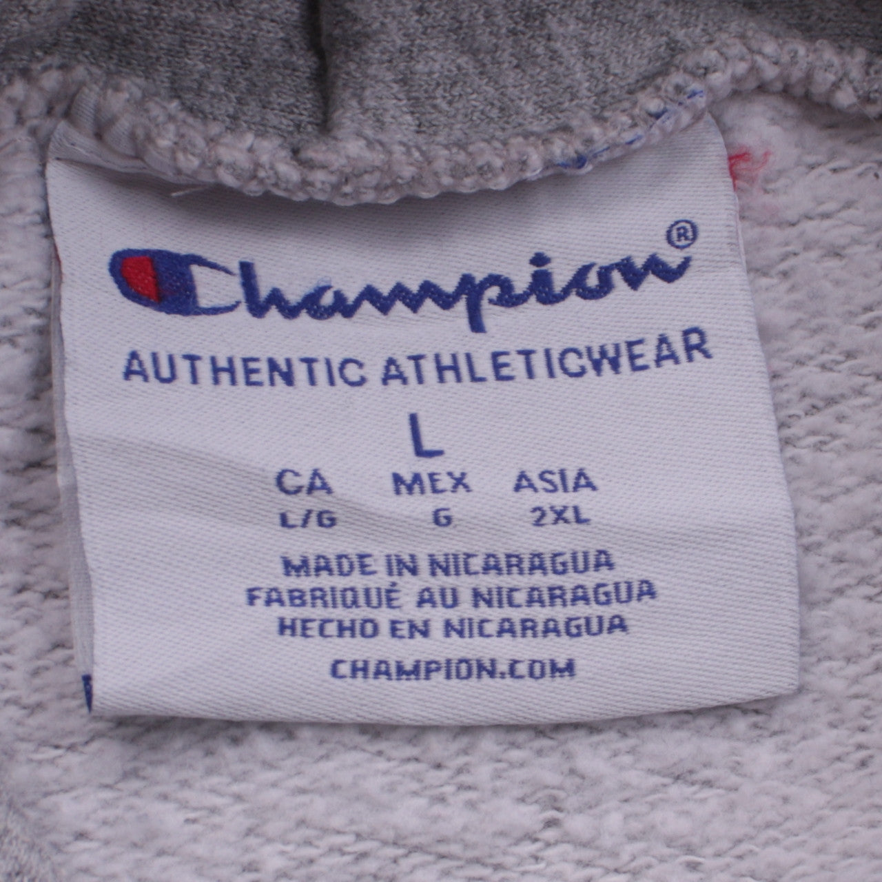 Champion Men's Grey Williams College Hoodie L Pullover Graphic Print