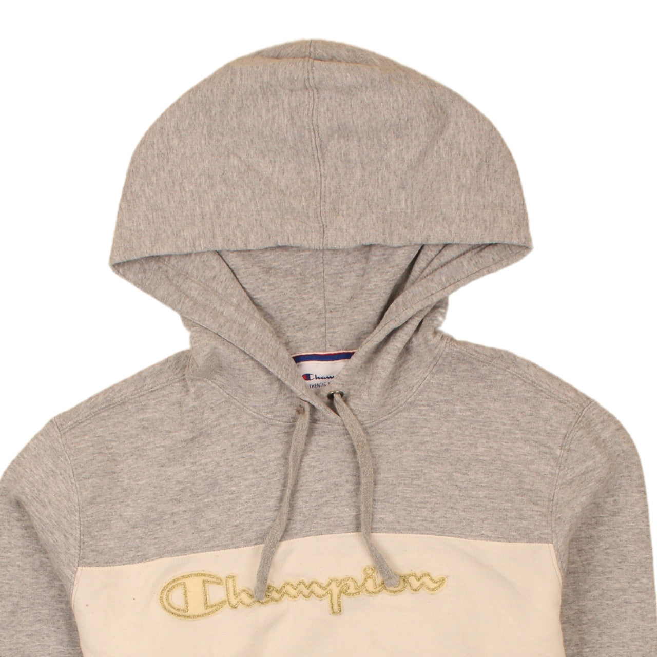 Champion Womens XS Colourblock Grey Pink Pullover Hoodie