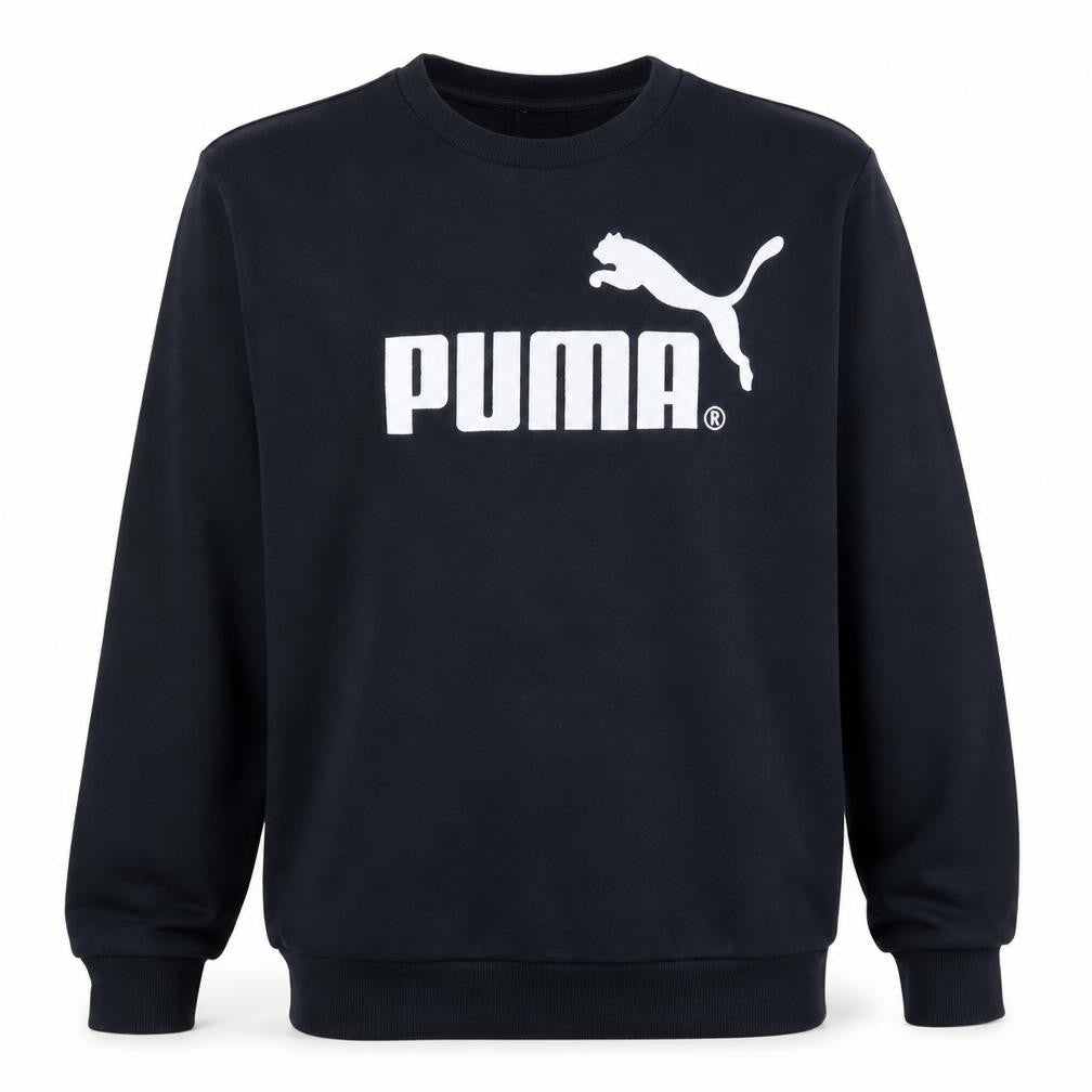 Puma Men's Black 2XL Pullover Sweatshirt Crew Neck Logo Fleece Top